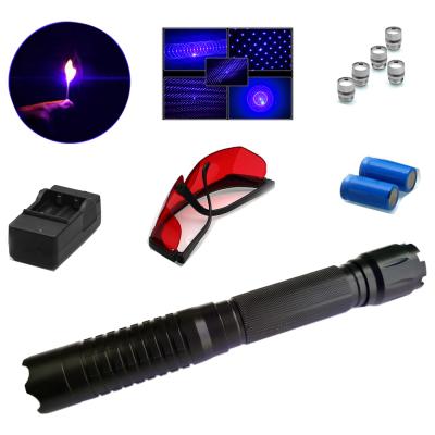 China Ignition and Burning High Power B009 Zoomable 450nm 1600mw Laser Pointer Wholesale Blue Burning Power By 2x16340 Batteries for sale