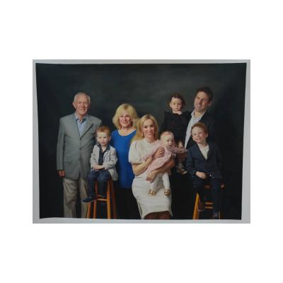 China Contemporary High Quality Realistic Canvas Art Decor Custom Family Portrait Painting Wholesale Price Wall From Picture for sale