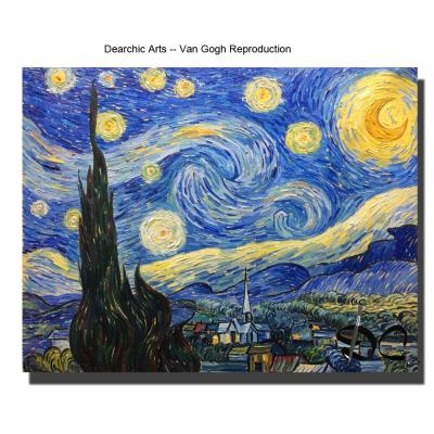 China Custom Vincent Van Gogh Starry Night Oil Paintings Reproduction Museum Quality Artwork Modern Wall Decor for sale