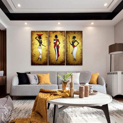 China Muti-Panel Canvas Artwork Artwork Decor Modern African Modern Art Wall Women Painting For Living Room for sale