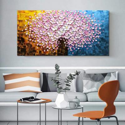 China Modern Living Room Wall Art Modern Home Decor Canvas Heavy Texture Knife Flower Art Painting for sale