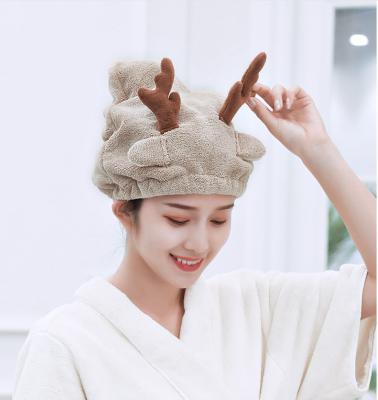 China Viable Microfiber After Shower Hair Drying Wrap Towel Hair Cap Hat Turban Quick Dry Hair Towel for sale