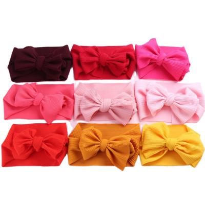 China European and American Style Factory Customized Satin Baby Headband Knitted Newborn Baby Headband Flower for sale