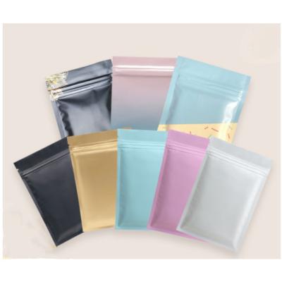 China Recyclable In Stock Plastic Foil Zipper PET Packaging Bags Colored Ziplock Seal Aluminum Foil Pouches for sale