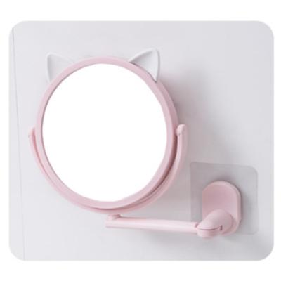 China Non-Specific Private Label Cartoon Bathroom Adjustable Mirror Wall Mounted Simple Round No Hole Mirror for sale