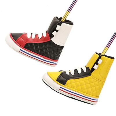 China Shoes Form New Style Golf Headcover Shoes Form Red Yellow Black With Stripe PU Golf Headcover Leather Putter for sale