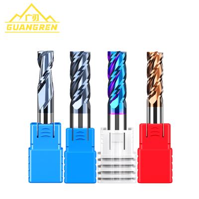 China GuangRen CNC Milling Cutter Tool Tungsten Carbide End Mill Bit 2/3/4flute CNC Process for sale