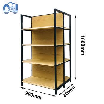 China CRS (cold rolled steel) style new 4 layers factory wood removable wholesale rack display supermarket shelf grain for sale