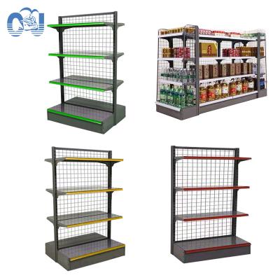 China 1200mm*400mm*1300mm Single Sided Single Sided Metal Grid Backboard Supermarket Display Shelf for sale