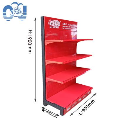 China Heavy Duty Cold Rolled Steel Single Sided Gondola Supermarket Grid Display Rack for sale