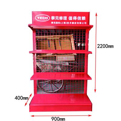 China Quality Single Sided Reliable Gondola Supermarket Rack Heavy Duty Cold Rolled Steel Display Rack Mesh Shelf for sale