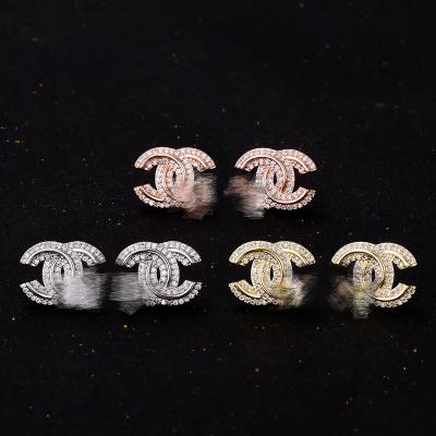 China TRENDY Customized Earrings Designer Letter Charm Earrings Copper Plated 18K Gold Fashion Women's Earrings Wholesale for sale