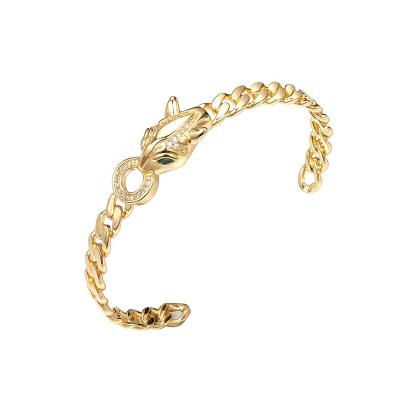 China TRENDY Customized Bracelet Fashion Personalized Women's Jewelry Leopard Head Bracelet 18K Gold Plated Star American Diamond Bracelet for sale