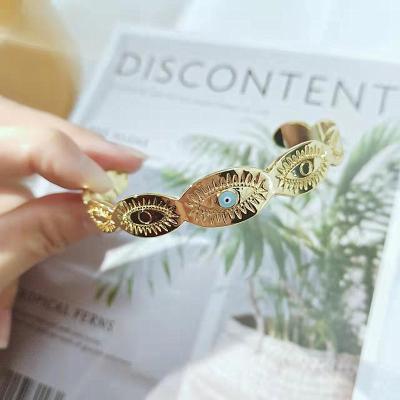 China TRENDY Custom Bracelet Fashion Personality Women's Jewelry Eye Bracelet 18K Gold Plated Lovely Charm Bracelet for sale