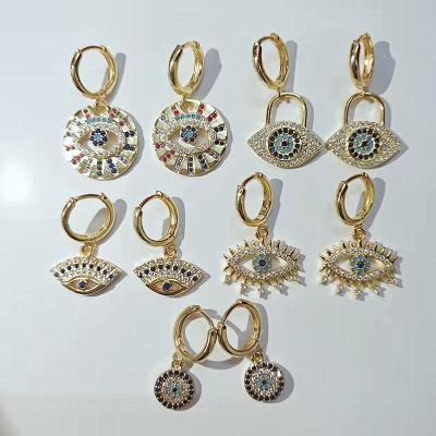 China TRENDY Custom  earrings  Fashion personality Women's jewelry Eye earrings 18K gold-plated jewelry earrings for sale