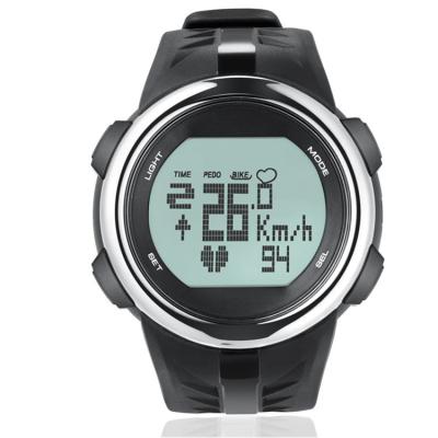 China Wholesale Mens Black Sports Watch Bicycle Computer With Alarm Clock Pedometer Heartbeat HYL168-2 for sale