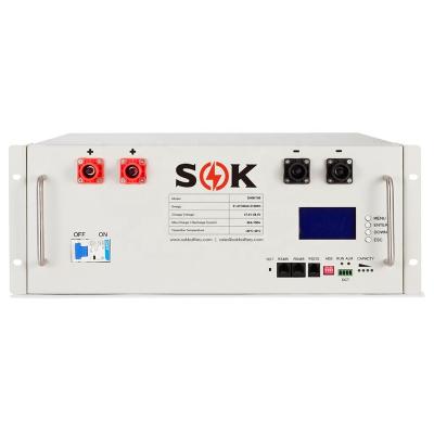 China Energy Storage System SOK Server Rack Battery SK48V100 Durable And Useful User LiFePO4 Battery Bank for sale