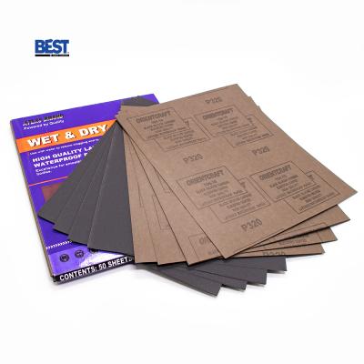 China Atlas brand grit150 silicon carbide emery paper polishing waterproof wood sandpaper for sale