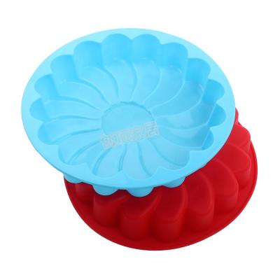 China Large Size Viable Sunflower Shaped Silicone 3D Mold Cake Bakeware Baking Cake Mold For Restaurant Etc. bakery for sale