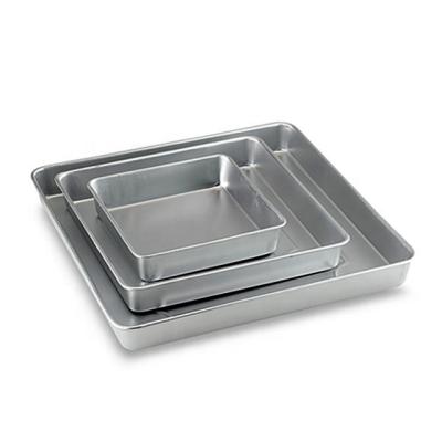 China Multilayer Sustainable Square Wedding Birthday Cake Baking Pan Set Of 4 Cake Tins for sale