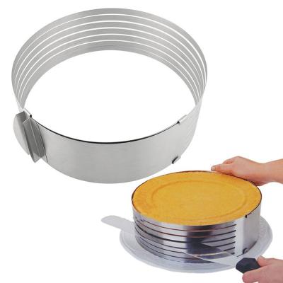 China Viable Adjustable Retractable Circular Tool Kit Set Mousse Mold Slicer from Ring Cake Layered Slicer Baking for sale