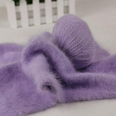 China 2/16NM Mink Fancy Yarn Sustainable Dyed Angora Wool Blend Hand Knitting Yarn for sale