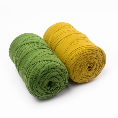 China 2CM Polyester T-shirt Crochet Yarn Super Soft 100% Polyester Abrasion-Resistant For Hand Knitting DIY Projects for sale