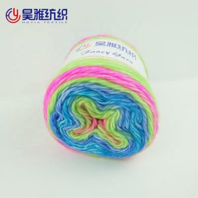 China Eco-friendly fashion colorful wool-acrylic cotton blend Abrasion-resistant hand knitting cake yarn for sale