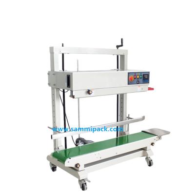 China FR-1100V Elektrische verticale continue bandverzegelingsmachine voor voedsel/drank plastic zakken folie film zak verpakkingsmachine Te koop