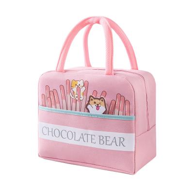 China Large Capacity Multifunctional Canvas Insulated Kawaii Thermal Lunch Bag Portable Waterproof Cooler Bags 100% Eco Friendly Lunch Bags For Kids for sale