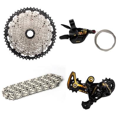 China GUB 12 Speed ​​Gold Logo MTB Derailleur Set Included 12s Mountain Bike 4 Pcs Cassette Chain Clutch Rear Derailleur In One Set 12S Gold Logo for sale