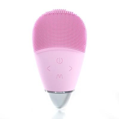 China 2021 New Sonic Electric Facial Cleansing Brush Skin Revitalizer Brush Facial Cleansing Massager 2 in 1 for sale