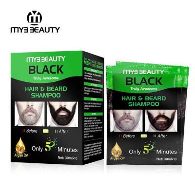 China Men Grooming Private Label Lanaya Men's Natural Beard Dye Plant 5 Minute Color Shampoo Hair Dye Suitable For Hair And Beard for sale