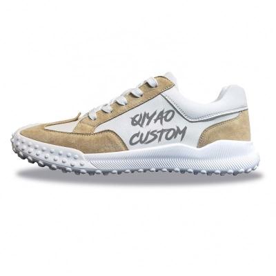 China Fashion Trend Designer Custom Wholesale Manufacturer Mens Casual Sneakers Style High Quality Genuine Leather Running Shoes for sale