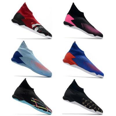 China Active High Quality Sports Soccer Sneakers Unisex Fly Knit Upper IC High Top Soccer Boots Outdoor Wholesale Men Soccer Cleats Shoes for sale