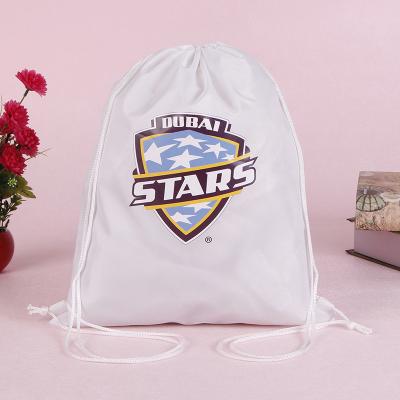 China Polyester reusable custom cheap drawstring bag/wholesale drawstring backpack/promotional drawstring bag for sale