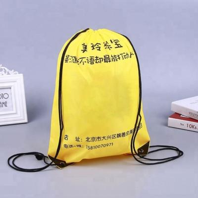 China Reusable Custom Wholesale Cheap Wholesale Drawstring Backpack Polyester Promotional Drawstring Bag for sale