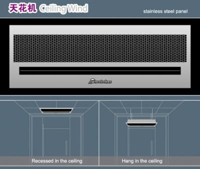 China 1,500mm Silver 13-16m/s / 16-20m/s Ceiling Recessed Air Curtain Doors for sale