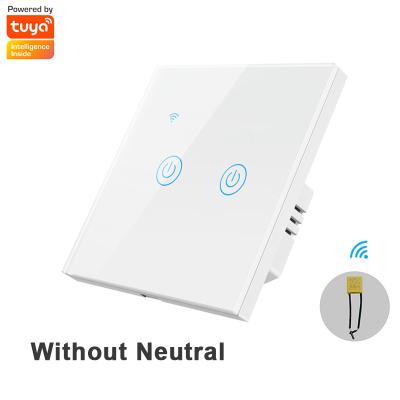 China Tuya Life Glass+PC Wall Switch 1/2/3/4 Gang Touch Screen Smart Switch Fireproof WiFi E-starri Smart Wireless Control Switch No Neutral Line for sale