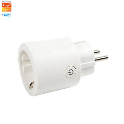 China High Quality Certified Mini Tuya Smar Plug Wifi EU Standard Power Socket Electricity Smart Monitor Plugs Alexa Google Home for sale