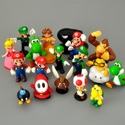 China Cartoon Toy 18 Pcs One Set OEM Customize Hot Games Toys For Boy Mario Toys Mario Figure for sale