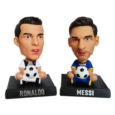 China Football fan cartoon toy Q version of the gifts in the car Neymar shaking head doll Messi figure Cristiano Ronaldo toys for sale