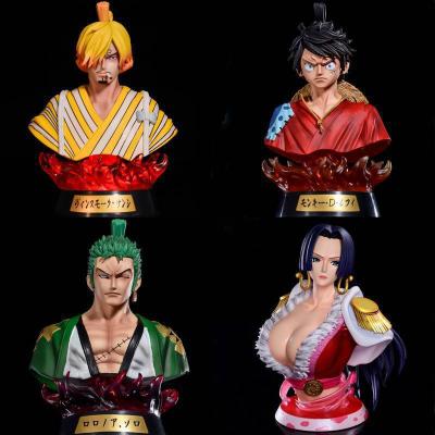 China Cartoon Toy One Piece Anime Figure Toys With 7 Color Boa Hancock Sanji Luffy Light Roronoa Zoro Figure for sale