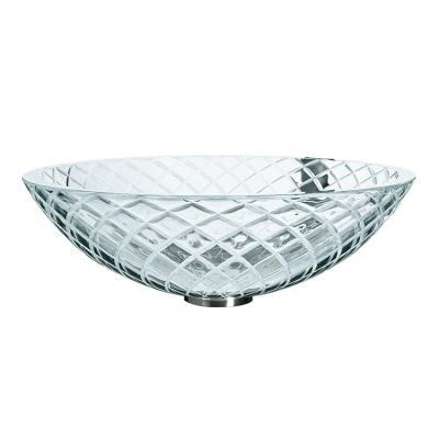 China Modern Round Shape Countertop Transparent Arts Glass Sink for sale