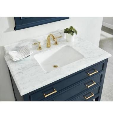 China Modern Wall Mirror Carrara Marble Top Waterproof Blue Classic Bathroom Vanity Cabinets for sale