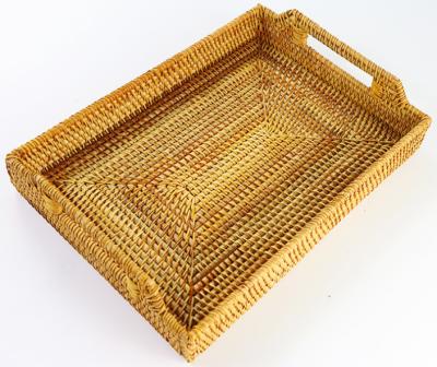 China Traditional rattan storage tray for sale