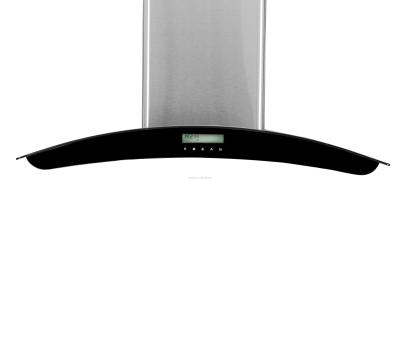 China Large Curved Wind Filter Motor Glass Aluminum With Front Glass Panel 190W Home Electric Range Hood SS 193 Stainless Steel Large Wind for sale