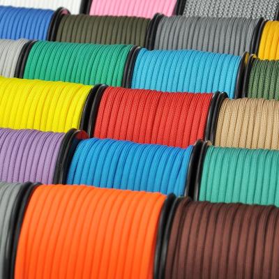 China Nylon Type III 100% Nylon Core 9 100% Bunches 620 Braided Paracord Solid Colors Parachute Cord for sale