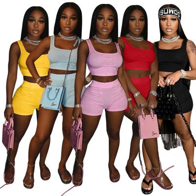 China Women Breathable Custom Made High Quality Casual Cotton Shorts Set 2 Piece Summer Set 2 Piece Clothing Set for sale