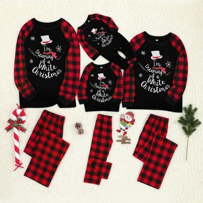 China European and American aliexpress eaby QUICK-DRY hot selling Christmas parent-child costume Christmas printed parent-child pajamas set adult for sale